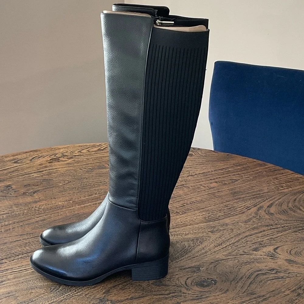 Kenneth Cole New York Black Over the Knee Boots
